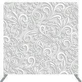 Lofaris White Floral Relief Sculpture Backdrop Cover For Decor